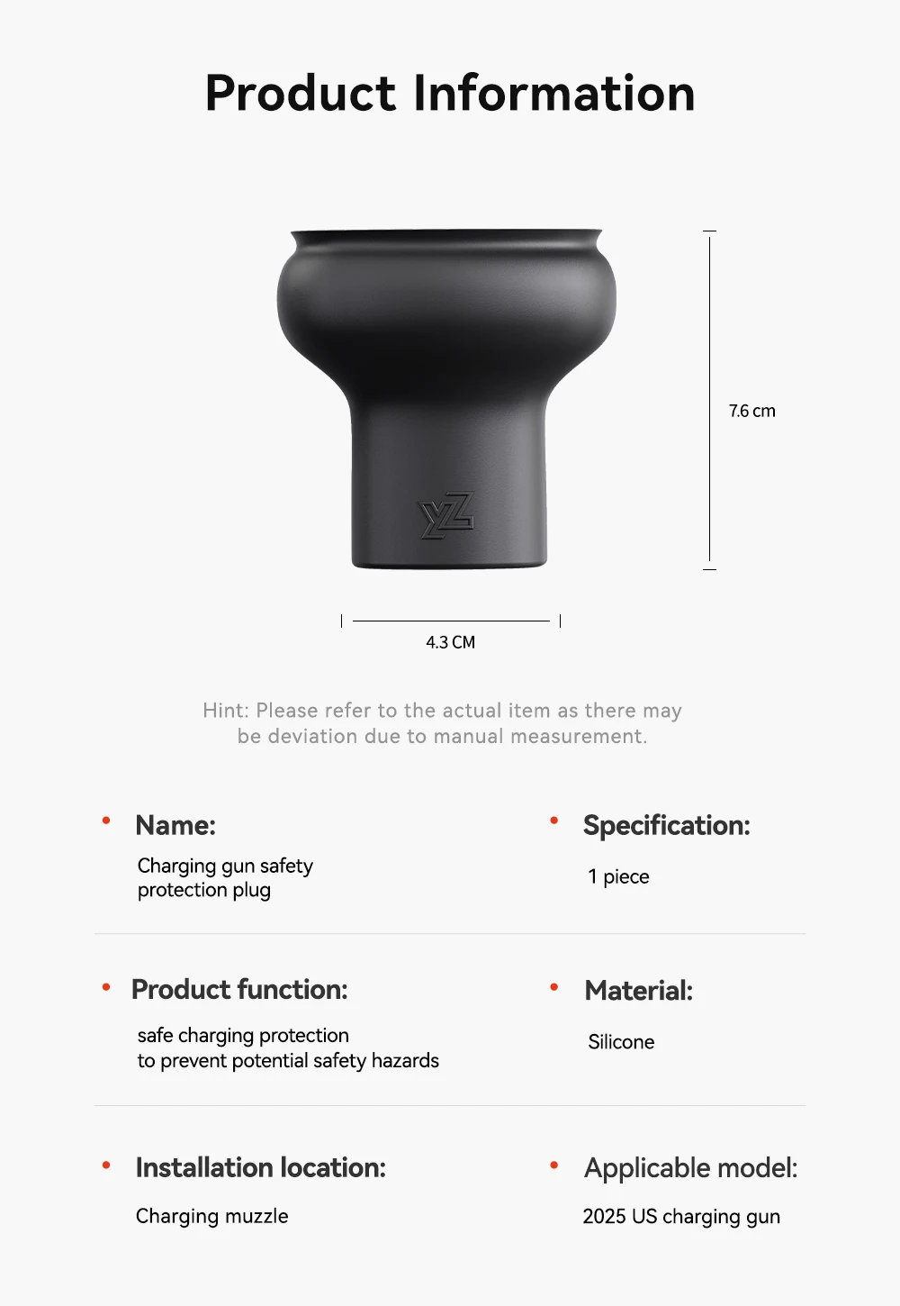 Electric Vehicle Charger Port Rainproof Dustproof Cover Outdoor Silicone Protect