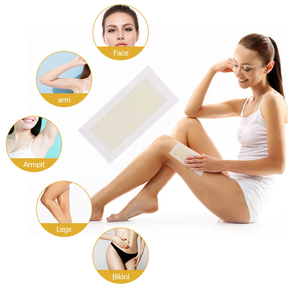 20pcs Hair Removal Wax Strip Paper Face Leg Body Facial Lip Waxing Wipe Sticker