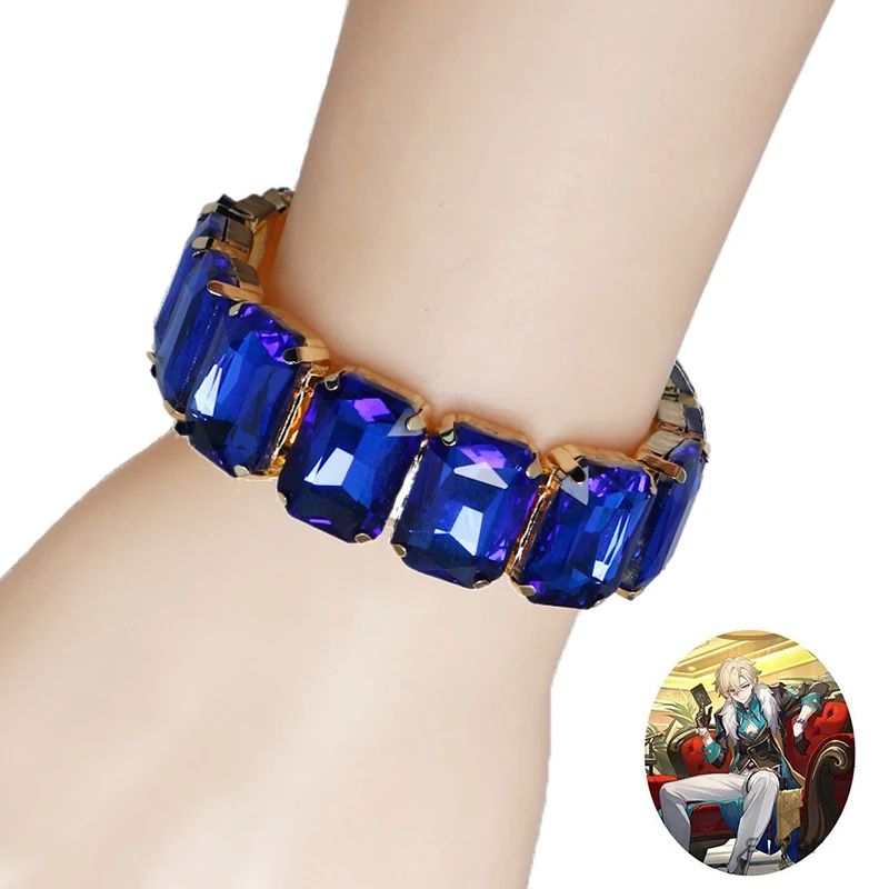 Gioco Honkai: Star Rail avventurina braccialetto Cosplay Unisex metallo blu bracciali lucidi gioielli accessori moda braccialetti regali