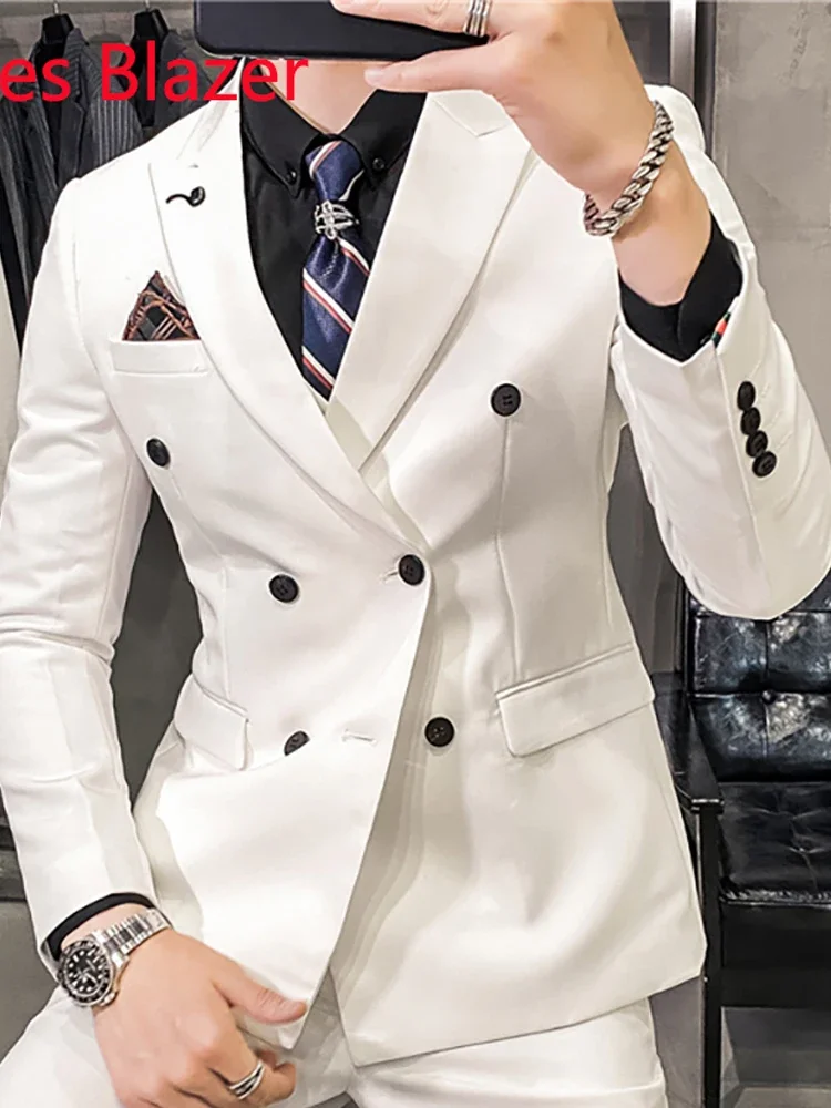 25 Colors 1 Pcs Blazer No Pants S-7XL New Wedding Dress Formal Business Slim Mens Suit Jacket Plaid Striped Solid Color 5