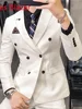 25 Colors 1 Pcs Blazer No Pants S-7XL New Wedding Dress Formal Business Slim Mens Suit Jacket Plaid Striped Solid Color 5