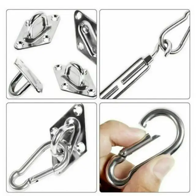 Nap Árnyék Vitorla Előtető Tartozék 24Db/Szett 304 Rozsdamentes Acél Kültéri Napellenző Hardverkészlet Turnbuckle Pad Eye Hook Csavarok - Image 2