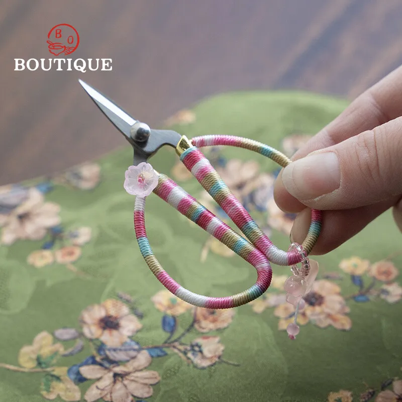 Chinese Butterfly Flower Handmade Mini Tea Scissors Tea Art Scissors Protable Knife Needles Ceremony Accessories