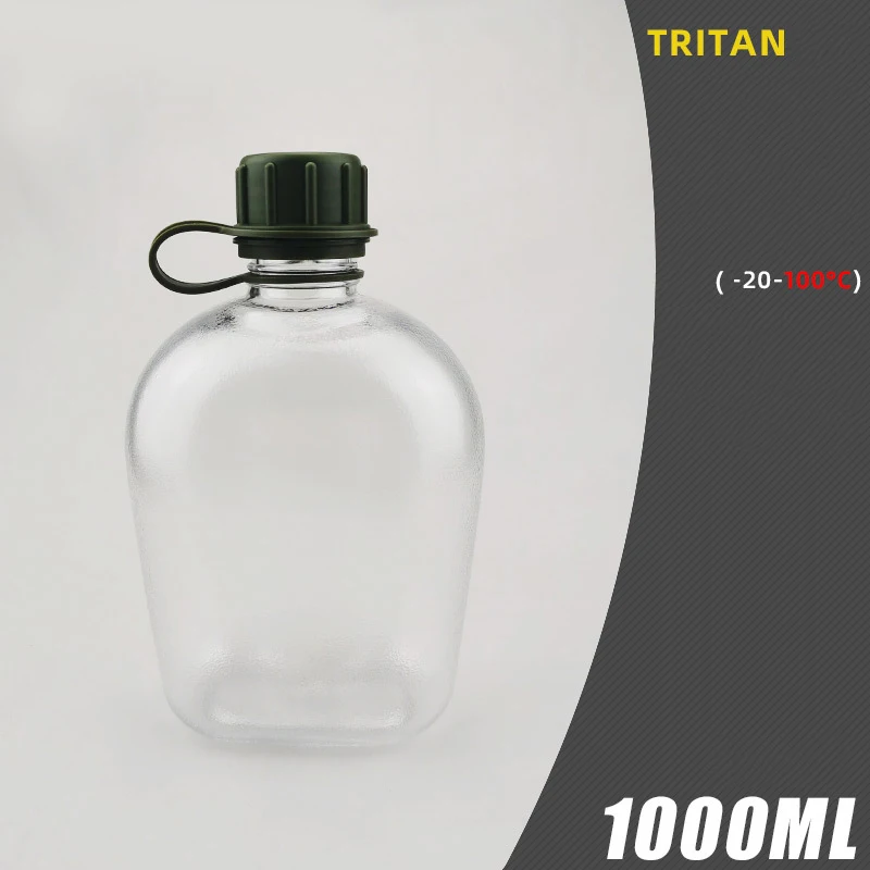 Sports Water Bottle Tritan Kettle Canteen Outdoor Sports Hiking Mountaineering Tactics Military Fan American Training Camping Sports Portable
