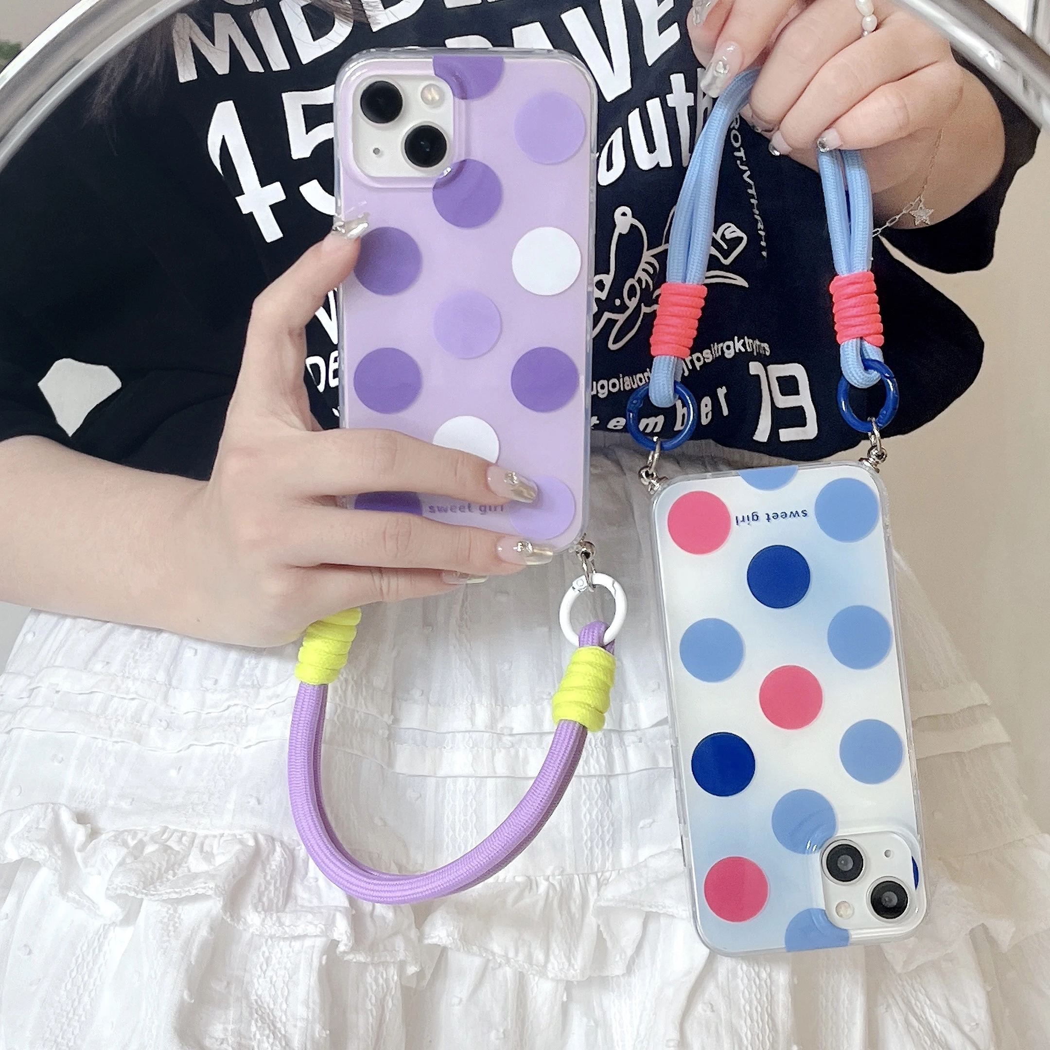

Cute Hand Lanyard Phone Case For iPhone 14 Pro Max 11 12 Pro 13 Pro Max Soft Bumper Back Cover