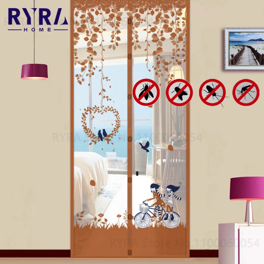 Magnetic Anti-Mosquito Net Summer Anti Bug Fly Door Curtains Mesh Automatic Closing Kitchen