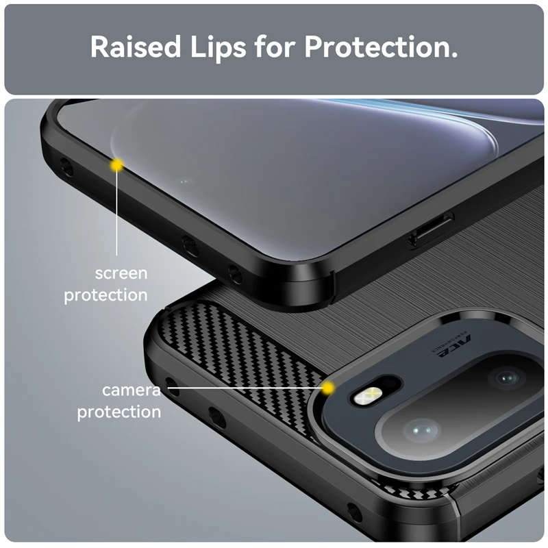 Durable Anti-Knock Soft TPU Silicone Carbon Fiber Full Back Cover