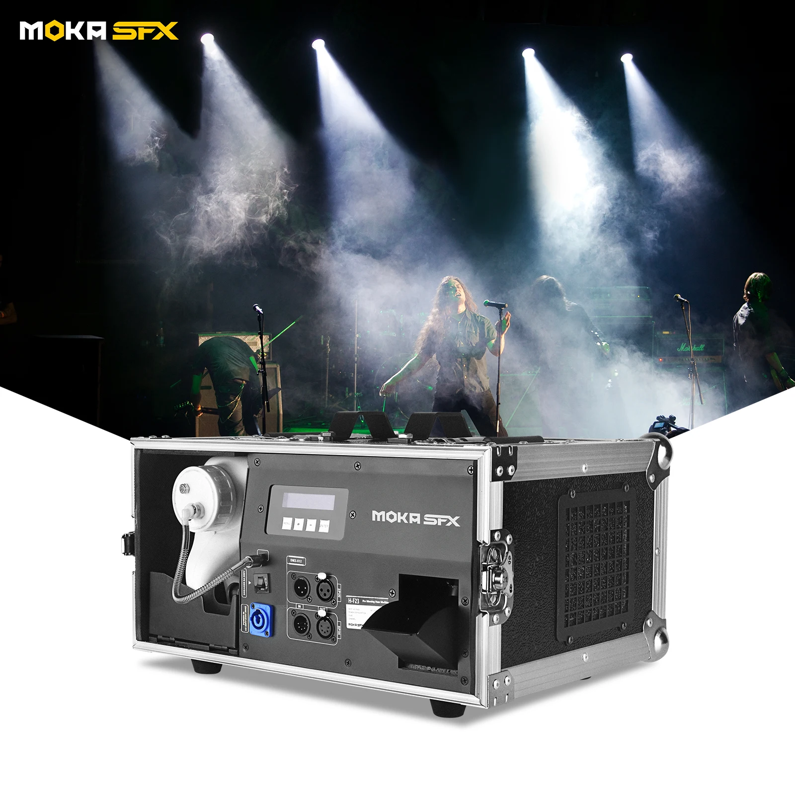 MOKA 비행 케이스 타이머 포함 무소음 안개 기계, DJ 무대 쇼 극장용 안개 기계