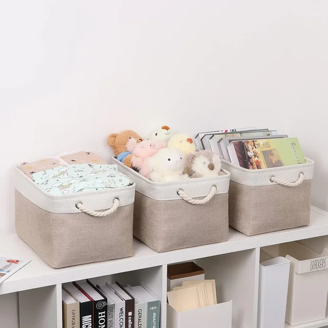 Foldable Storage Box Multi-functional Fabric Sundries Storage Basket With Handle for Kids Toys Underwear Socks Organizer ﻿ 1