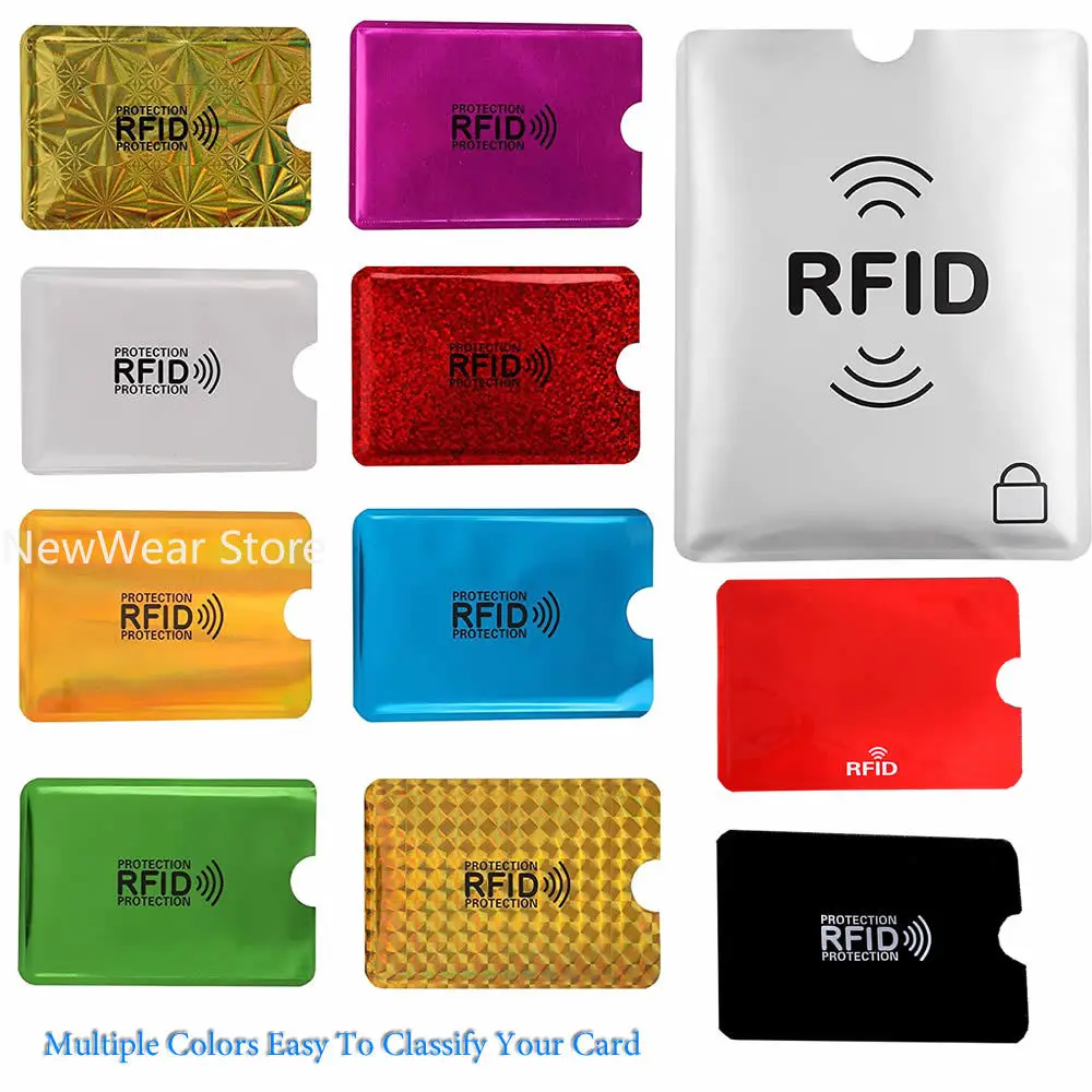 1pcs Anti-Scan Card Sleeve Credit NFC RFID Card Protector Anti-magnetic Aluminum Foil Portable Bank Holder
