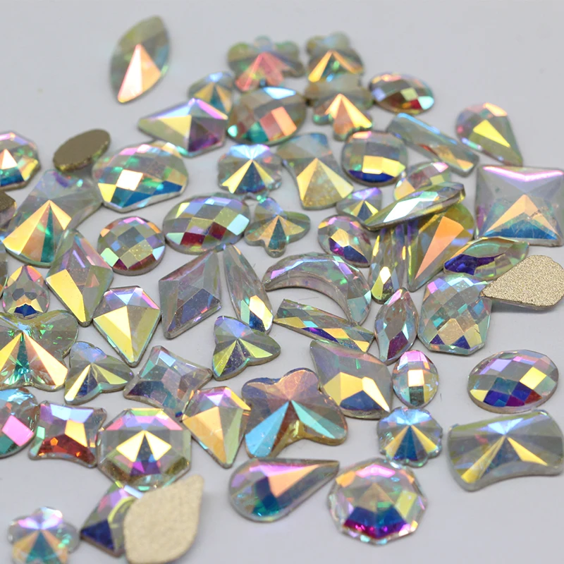 Allstarco Over 2100 Pieces Crystal AB Flat Back Glass Rhinestones Crystals For Nail Art Kit 6 Sizes (1.4mm - 4.8mm - Foto 4