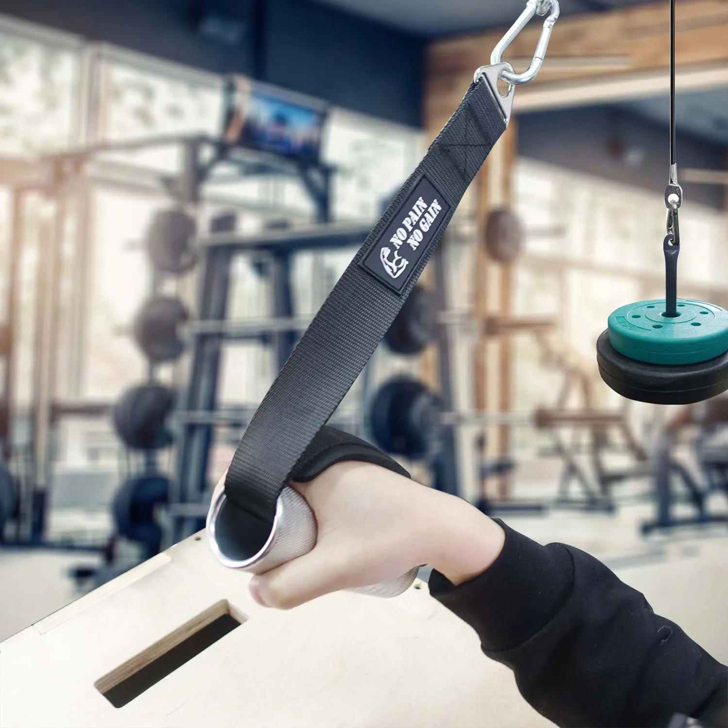 Arm Wrestling Training Cable Pulley System Triceps Rope Fat Heavy Duty Grip Handle Forearm Exerciser Fitness Equipment