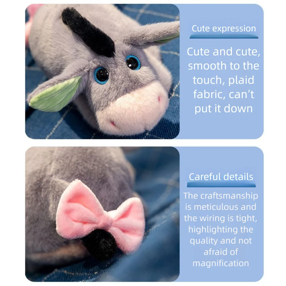 High Quality Realistic Cartoon Donkey Soft Handmade Simulation Stuffed Animal Skin-friendly Comfortable Cute Mule Holiday