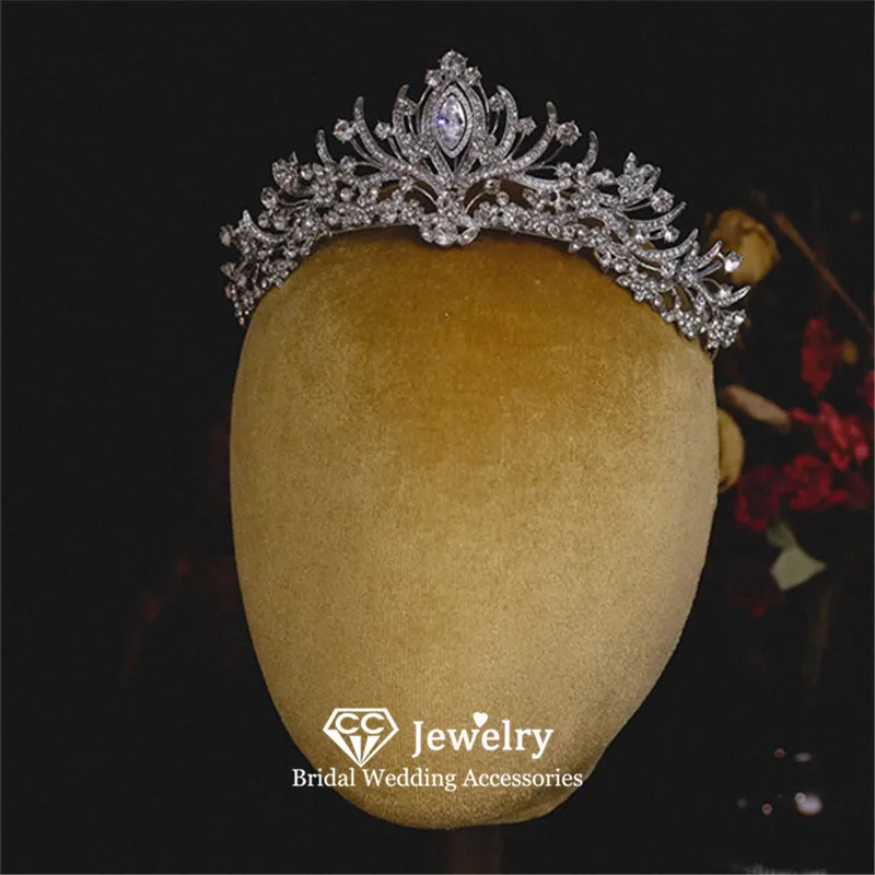 

CC Baroque Crowns Wedding Hair Accessories Engagement Hairbands Women Headdress Bridal Dress Flower Shape Tiaras Diadems AN475