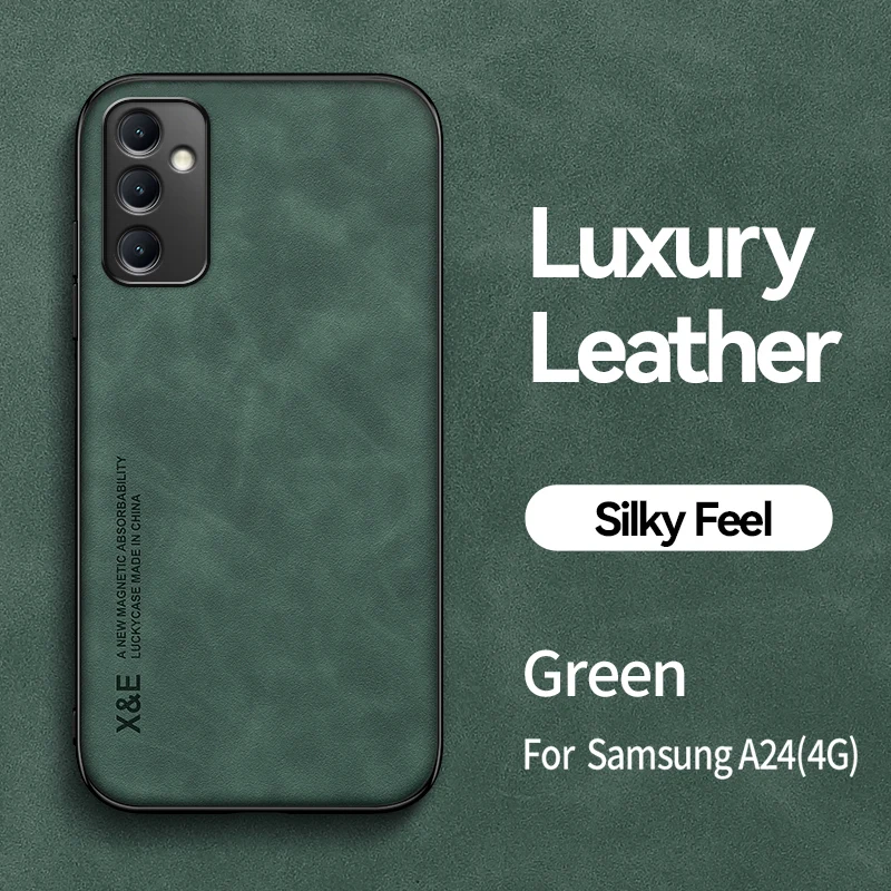 Luxury Leather Case with Metal Plate Support