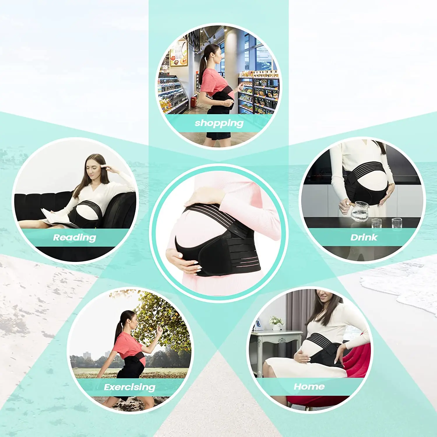 Maternity Belt Pregnancy Support Belt Bump Band Abdominal Support Belt Belly Back Bump Brace Strap 3 in 1