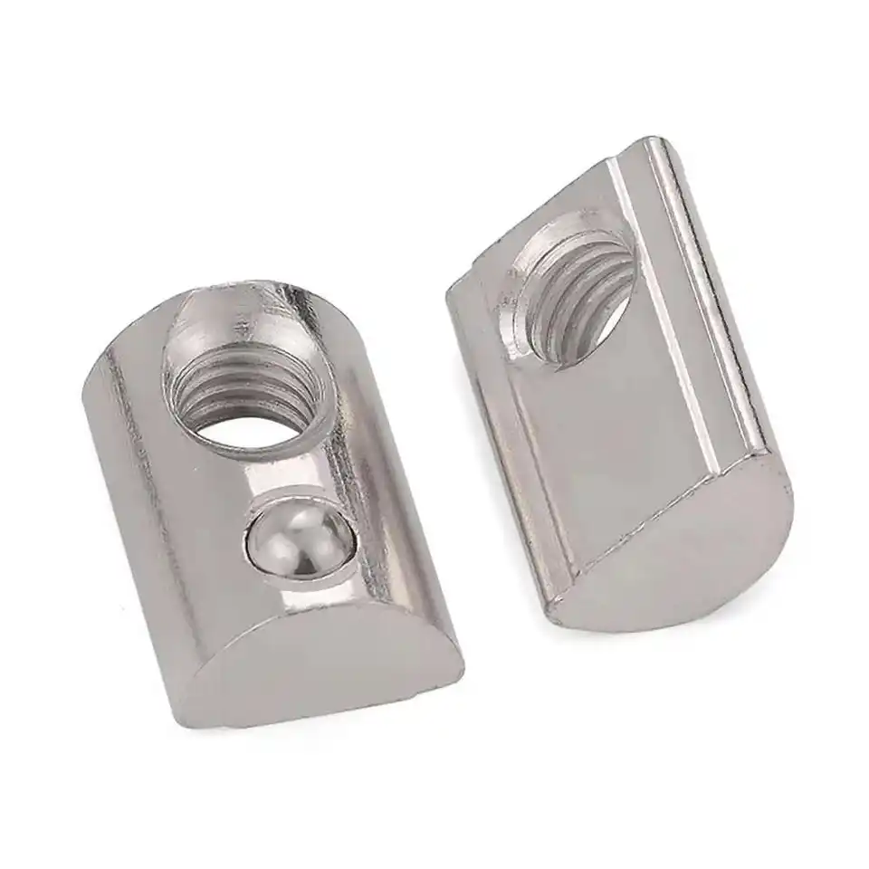 50Pcs/Lot Spring Loaded T-Nut M3 M4 M5 M6 M8 Roll-in T Spring Nut Block for 2020 3030 4040 4545 EU Aluminum Extrusion Profiles image 5