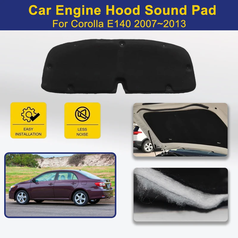 

Передняя подкладка капота двигателя автомобиля для Toyota Corolla E140 2007 ~ 2013, солнцезащитные коврики, строительные теплоизоляционные коврики, автомобильные аксессуары