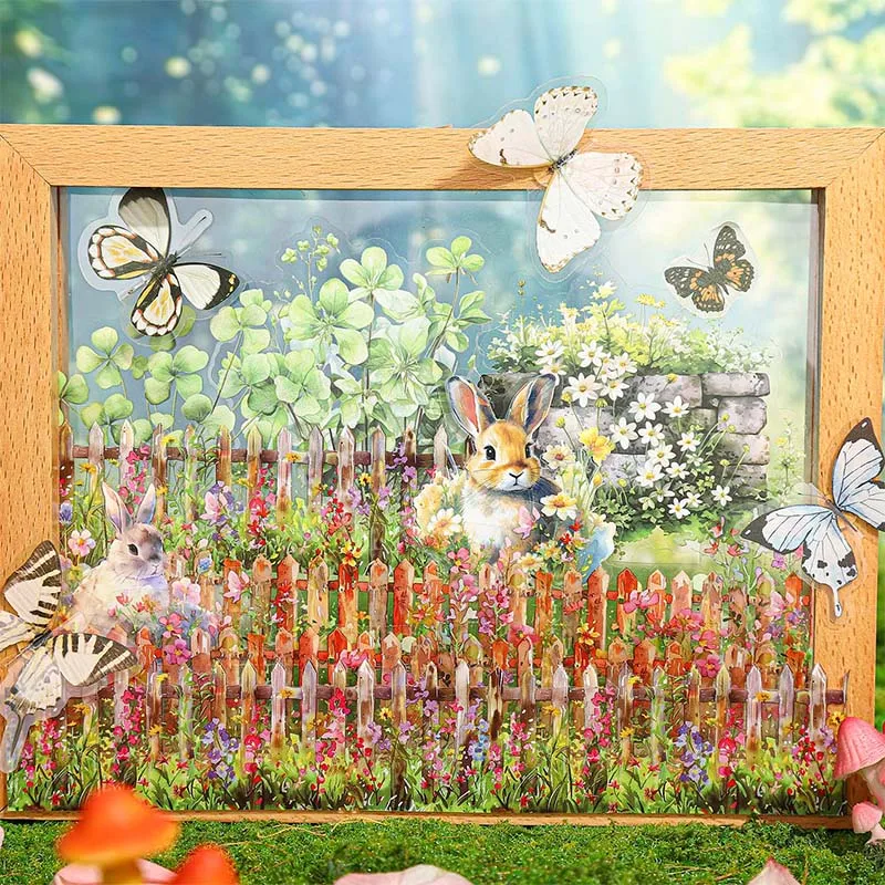 Mr.Paper 200cm/롤 가든 펜스 PET 테이프, 꽃 펜스 장면 장식 테이프, 스크랩북킹, 저널링 및 카드 제작용