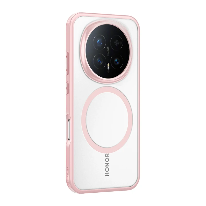 Magnetic Translucent Matte Hard PC Shockproof Case - Semitransparent Back Cover