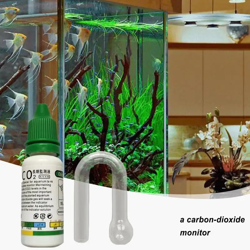 CO2 Indicator Drop Checker Solution Long Term Monitor Test Fish Tank Glass Aquatic Co2 Tester for Fish Tank Aquariums co2 indicator solution aquarium co2 checker co2 drop checker