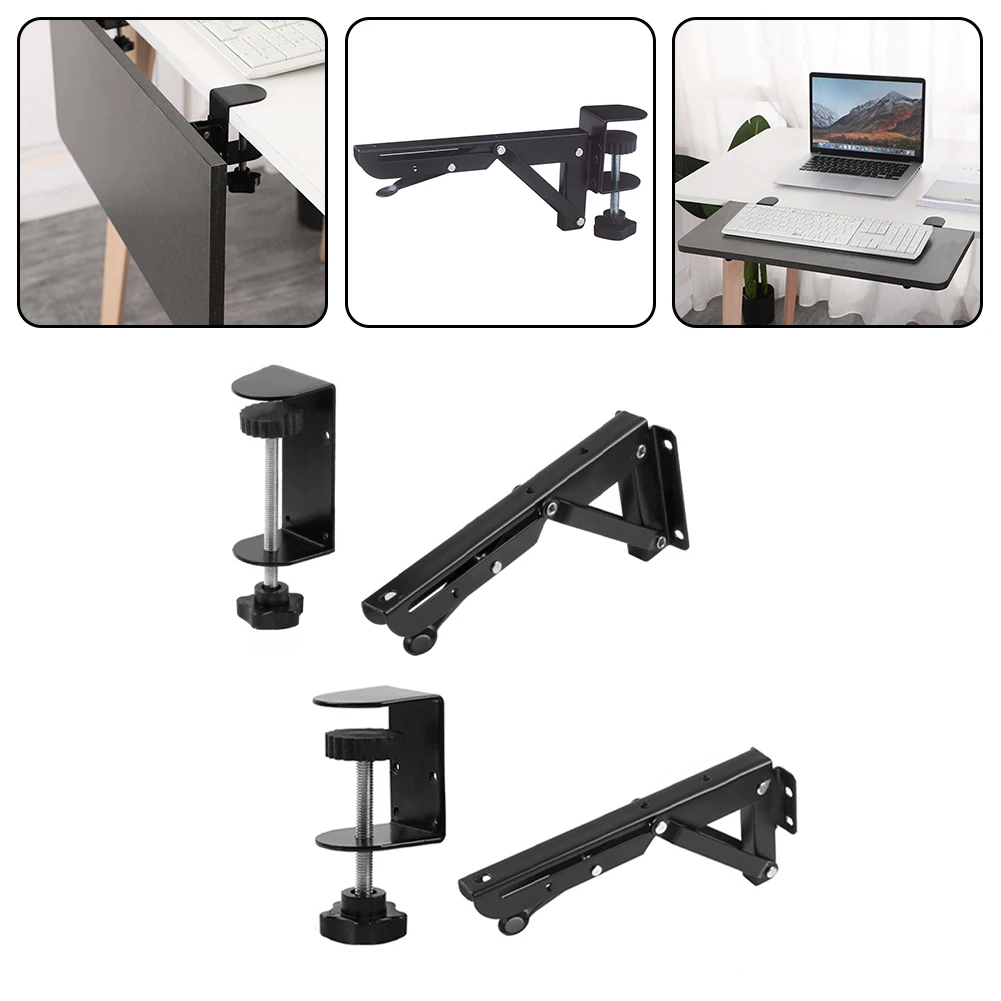 Description Picture 2 of item1pc Adjustable Furniture Clip Punch-Free Folding Bracket Telescopic Storage Rack Leveler Leveling Furniture Feet