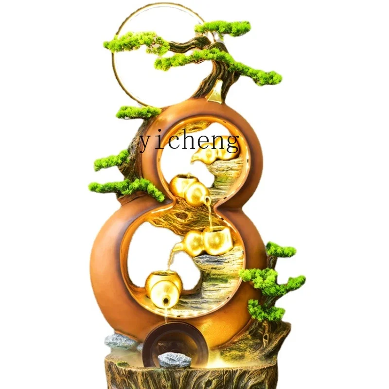 

ZK Circulating Water Living Room Gourd Fortune Fountain Landscape Fengshui Wheel Floor Ornaments