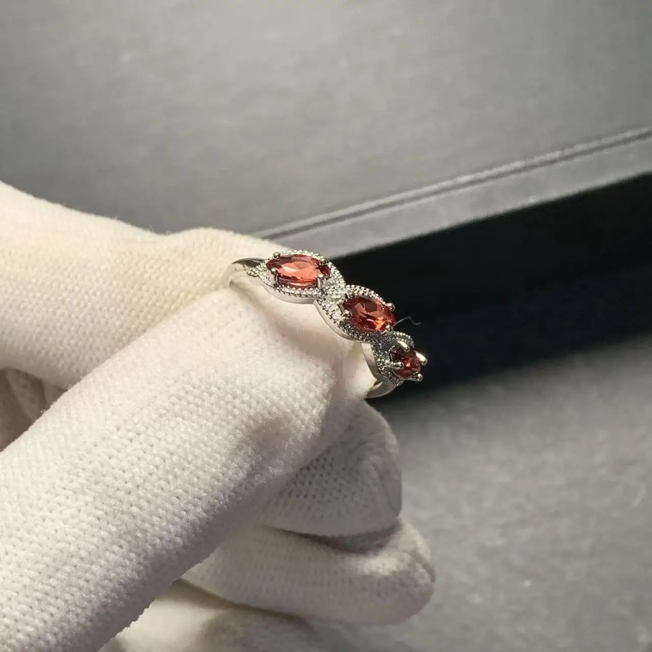 Vintage Natural Garnet Ring Stone Female Handmade Rings Jewelry for Women Gift