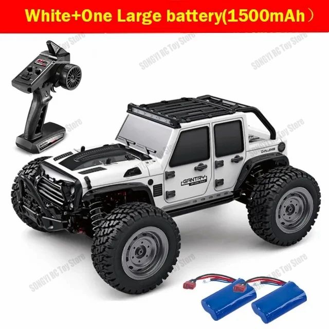 16103 Fast Rc Cars 50km/h 1/16 Off Road 4WD with LED Headlights,2.4G Waterproof Remote Control Monster Truck for Adults and Kids - 16103-white-2B