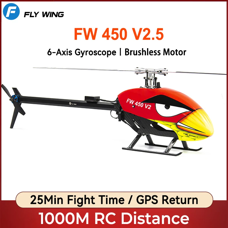 

FLYWING Fw450 V2.5 Ten-channel Model Helicopter Gps Self-stabilizing Stunt 16v High Power Super Long Endurance System Rc