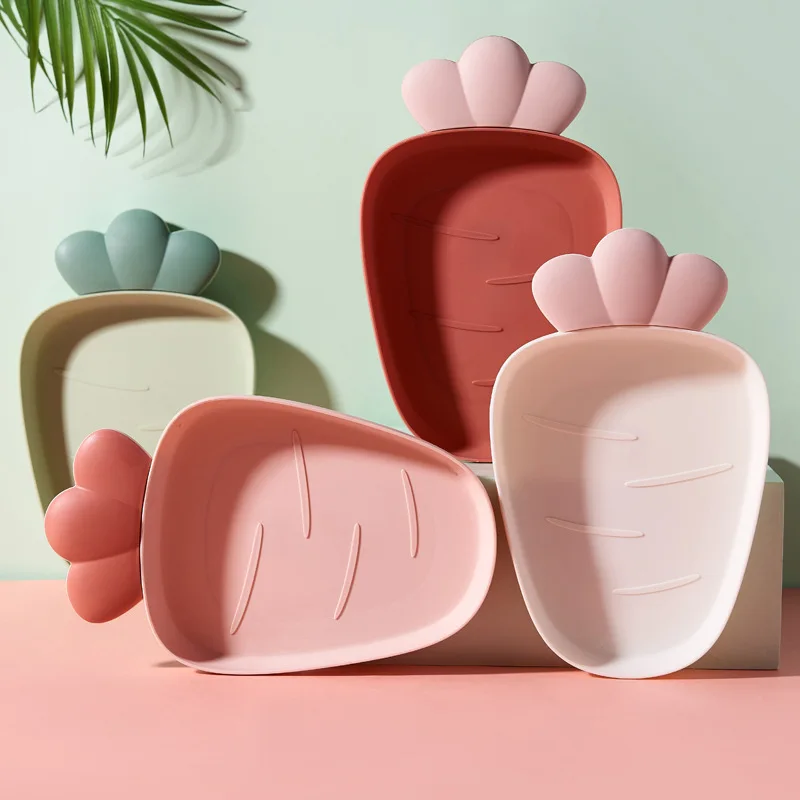 1 Pcs Strawberry Shape Fruit Food Tray Cute Durable Smooth Surface Bright-Colored Fruit Dry Food Plate For Home