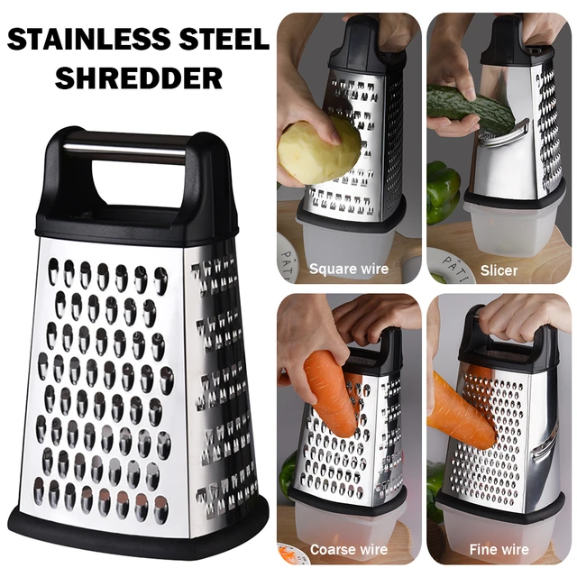 Four-side Dishwasher Safe Box Grater Multi-purpose 9in Kitchen Accessories  Kitchen Slicer with Container for Veggie Lemon Garlic