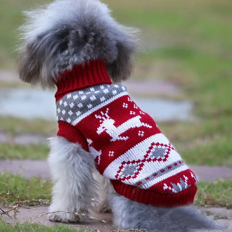 Pet Clothes for Small Medium Dogs Christmas Sweater Winter Supplies