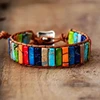 7 Chakra Healing Stone Bracelets Bangles Multicolor Emperor Stones Adjustable Leather Rope Bracelet Female Male Jewelry Gifts 1