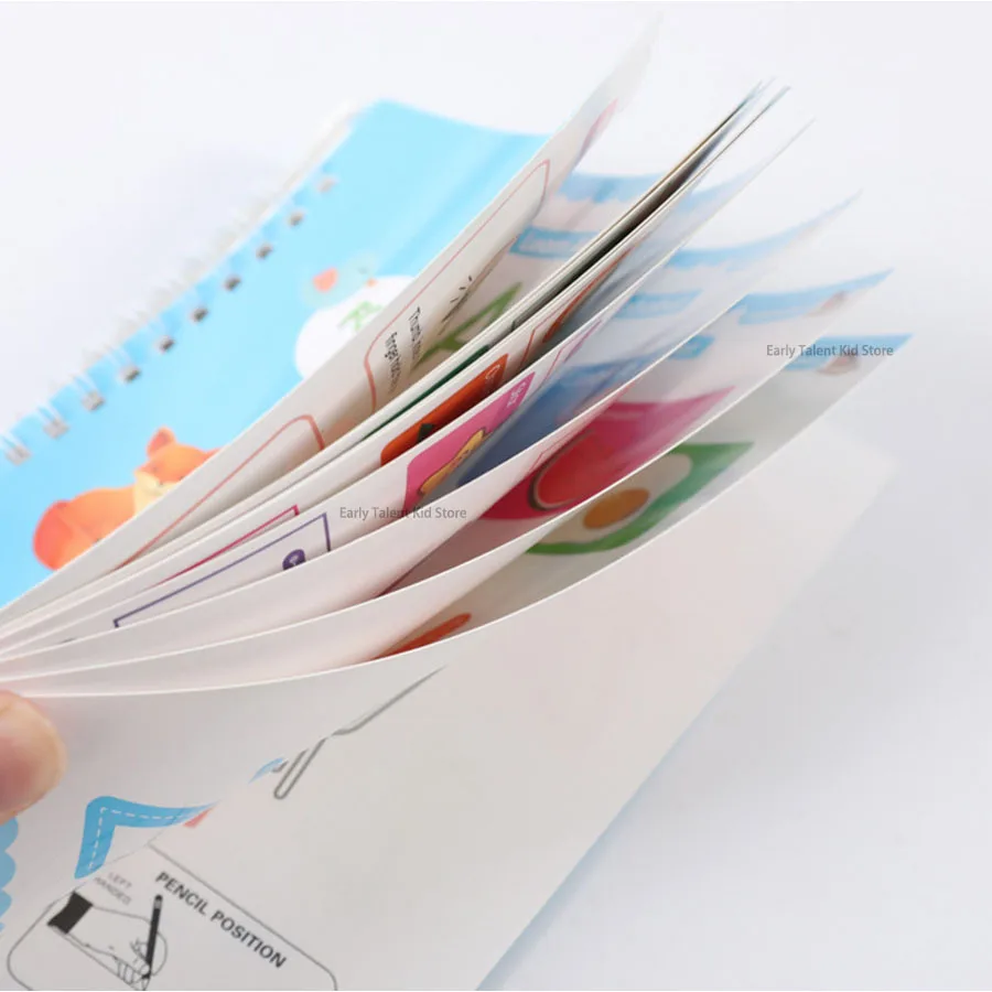 Children Notebook Waterproof White Hard Paper Board+1 Erasable Pen Can Write Reusable Magic Books Kid Early Practice Calligraphy 5