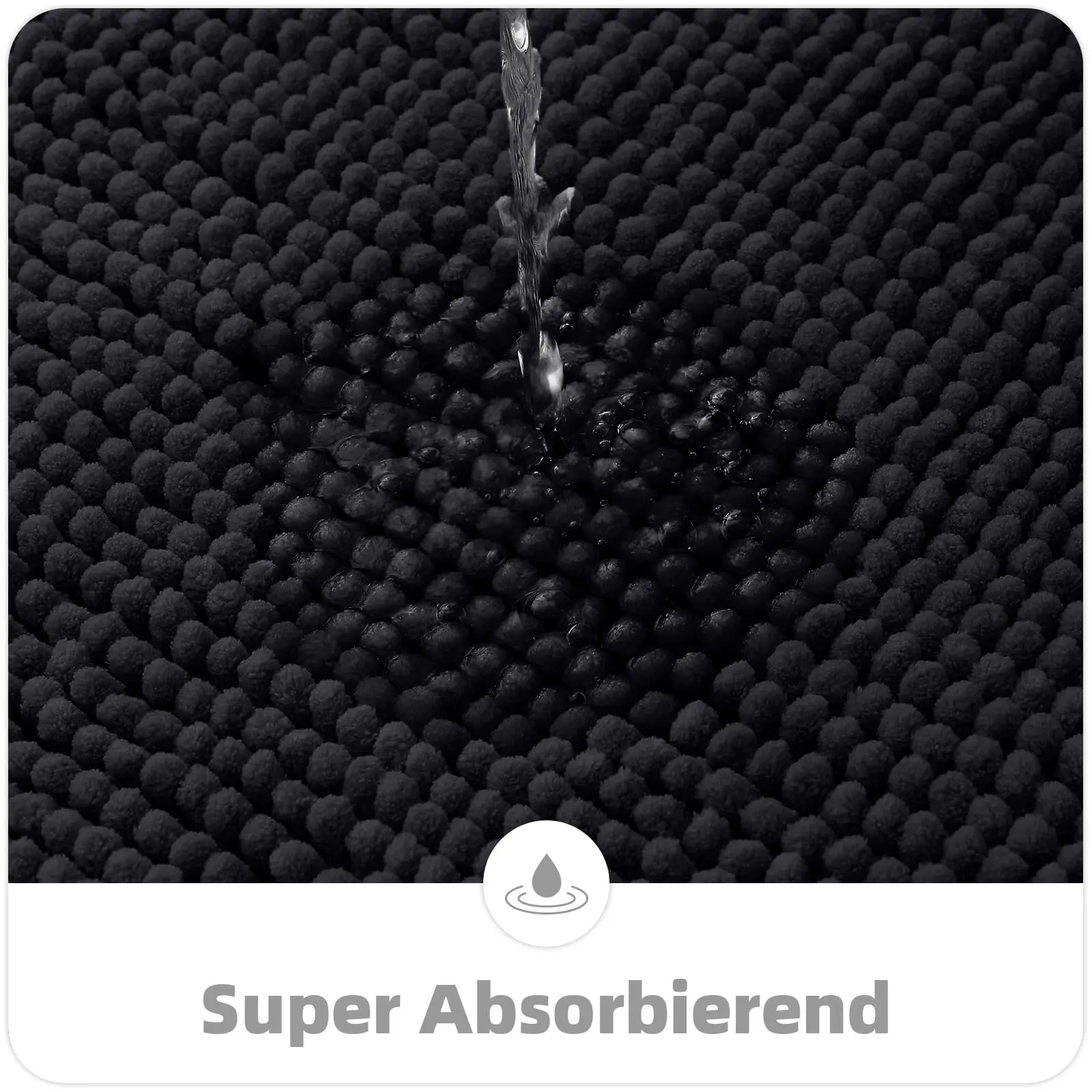 Hapihappy Bathroom Rug Chenille Bath Mat Non-Slip Bathroom Rug Soft Bath Mat Absorbent Bath Mat Washable Shower Mat for Bathroom 3