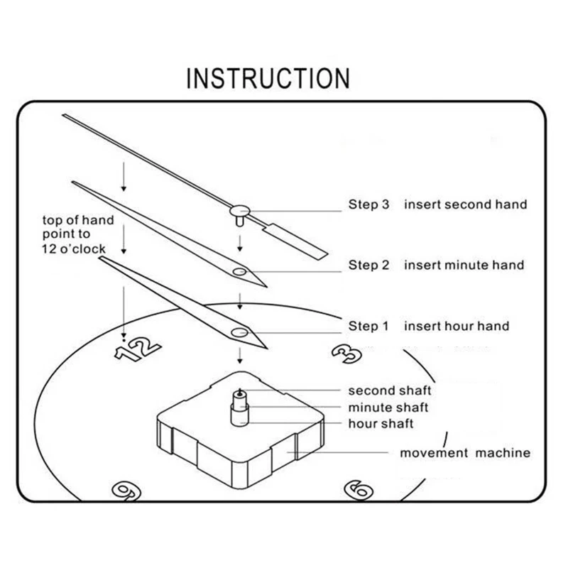 Y9RE Wood Clock Hands Mechanism with Hooks Clock Movement Replacement Kit for Clock 5