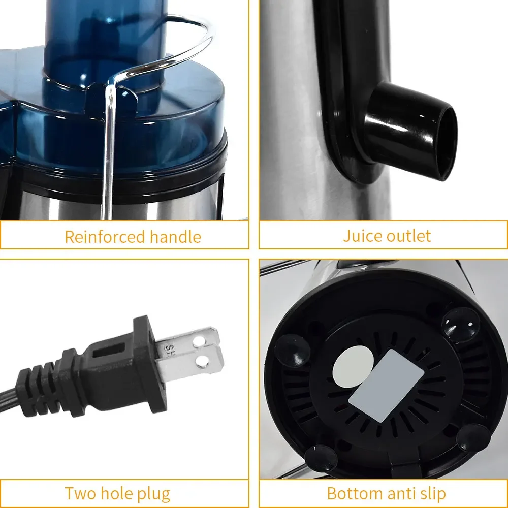 US New Item stocked multi-functional juicer 110V 400W Sliver Vegetable fruit carrot frying milk machine original juicer machine 5