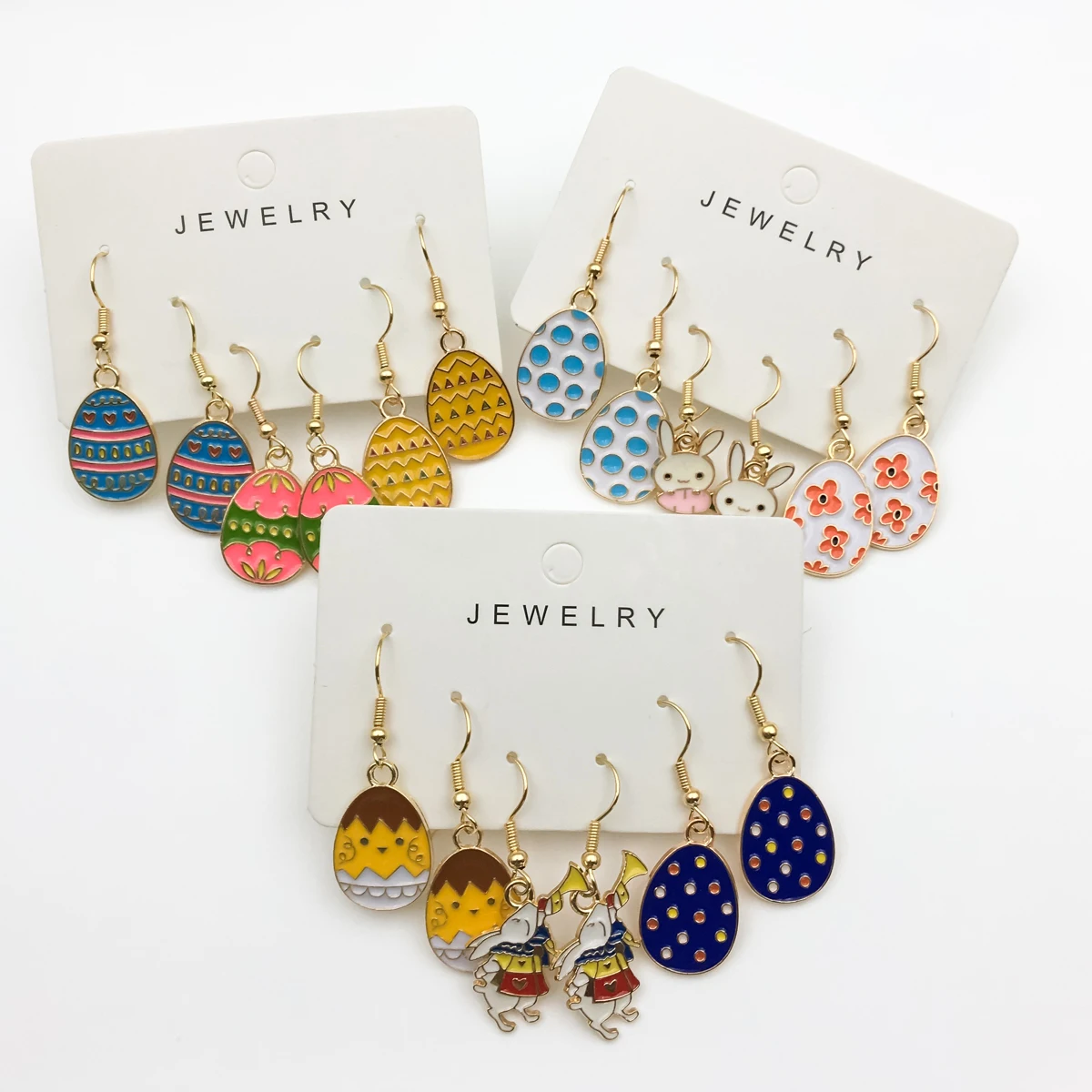 Easter Bunny Drop Earrings - Colorful Enamel Rabbit & Carrot Dangle Earrings For Women