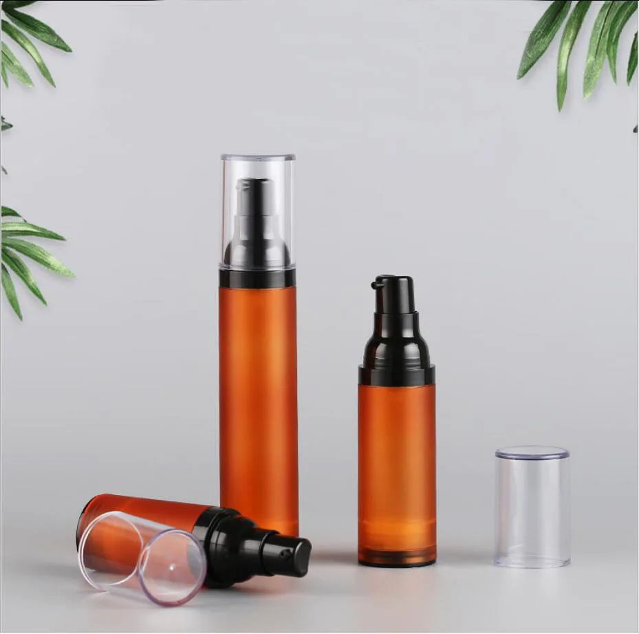 

20ml Frosted Brown Airless Bottle Black Pump Lid Sprayer Toner/Serum/Lotion/Emulsion/Foundation/UV Essence Cosmetic Packing