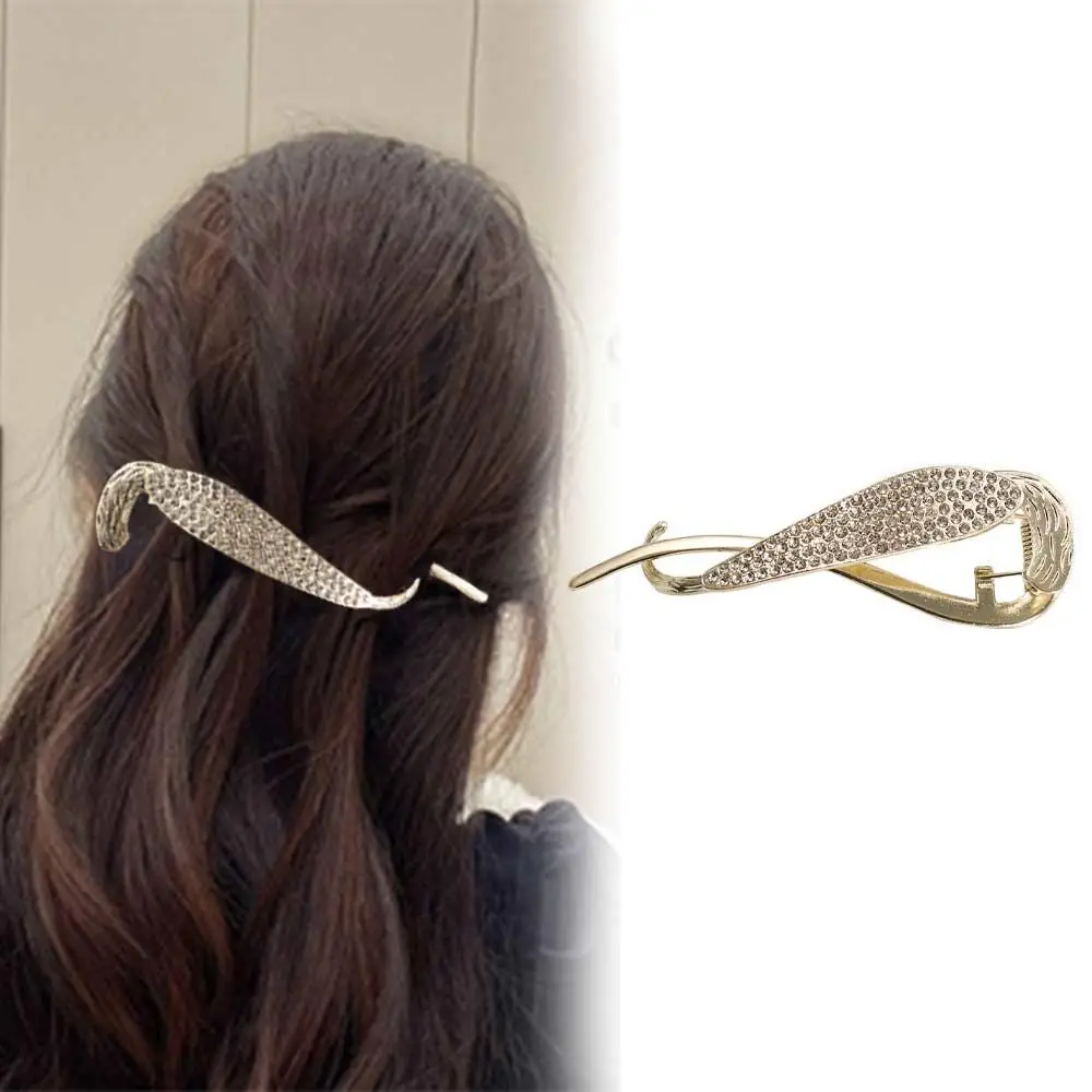 

Trendy Elegant Temperament Geometric Zircon Hairpins Women Hair Clips Korean Ponytail Holder Banana Clip Frog Buckle