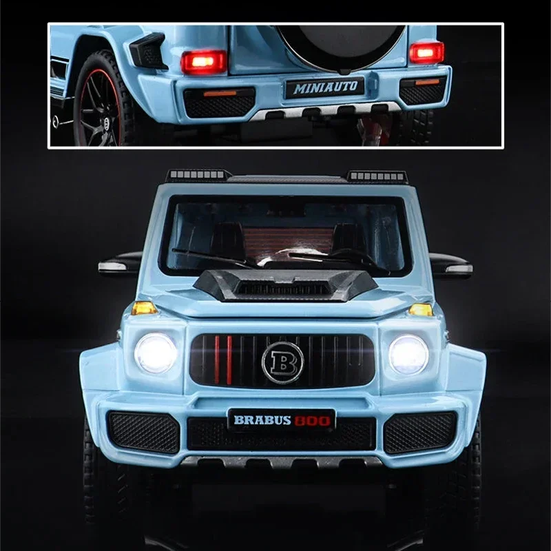 1:24 Mercedes Benz BRABUS G800 High Simulation Diecast Metal Alloy Model car Sound Light Pull Back Collection Kids Toy Gift 5