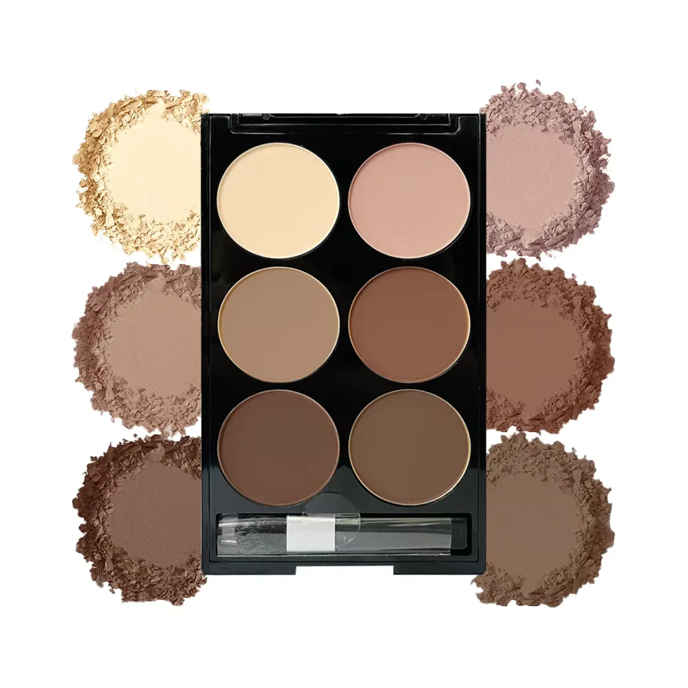 6-color Matte Contouring Brush Set Waterproof Long-lasting Color development Compact Shade Powder