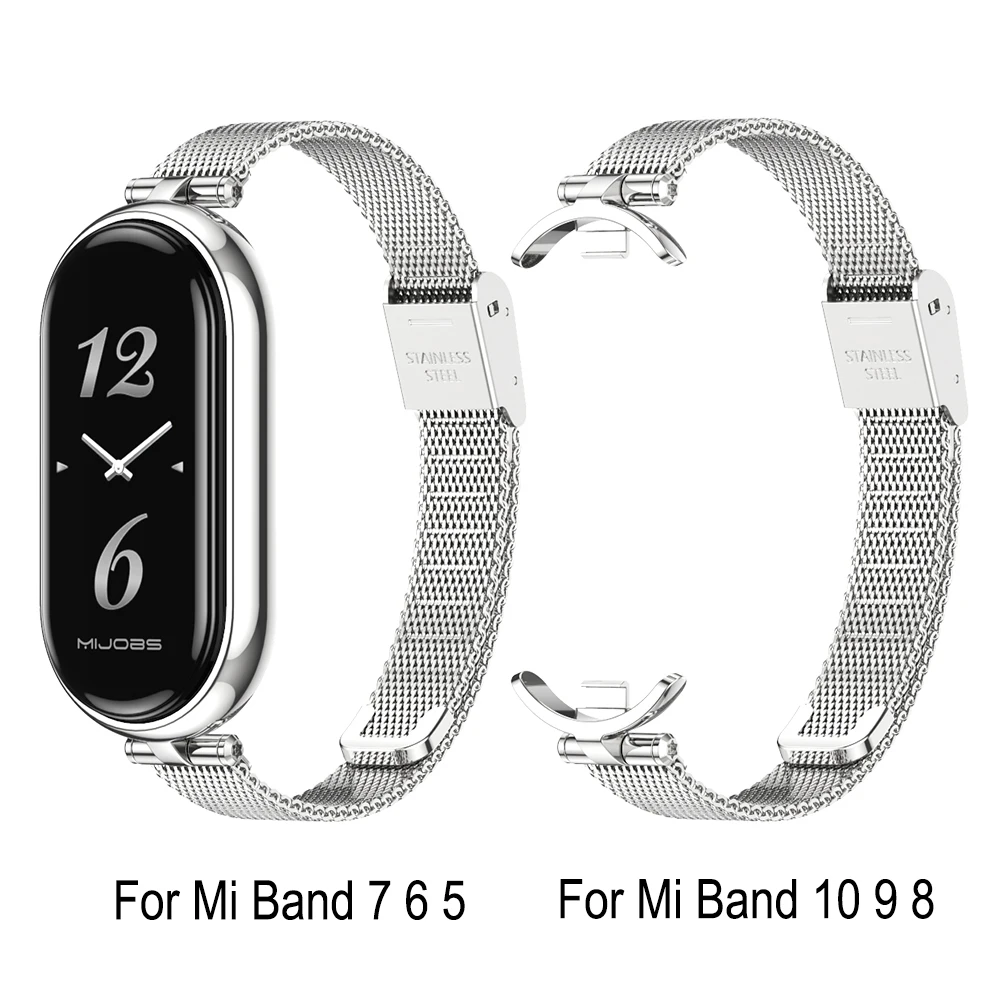 Elegant Metal Mesh Strap for Women's Smart Band Bracelet