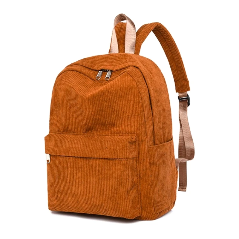 Women Casual Corduroy Backpack Soft Kids School Bag Travel College Daypack