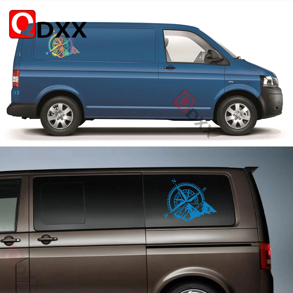 Adesivi Per Auto Per Volkswagen Vw Transporter T4 T5 T6 Camper Van Compass Graphics Body Decor Vinyl Film Decalcomanie Accessori 1 Pz