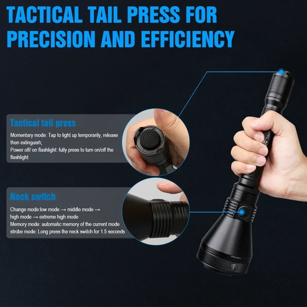 Rechargeable Tactical LED Flashlight for Outdoor Hunting