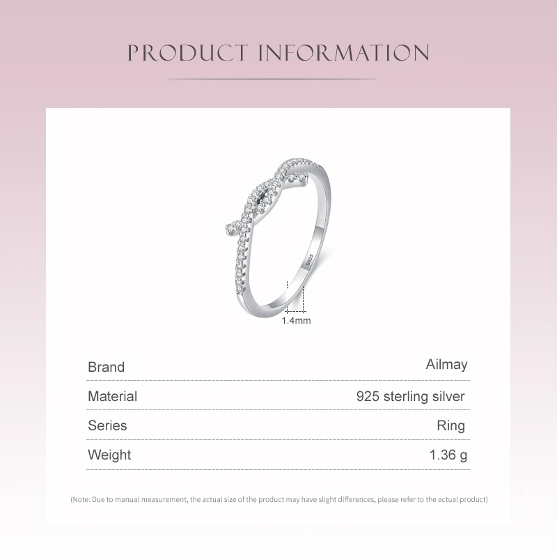 Ailmay Cincin Jari Perak Murni 925 Asli, Perhiasan Cincin Jari