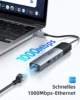 MOKiN USB Hub Docking Station Laptop Hub Adapter with 4K60Hz HDMI 10Gbps USB3.1 1000Mbps Ethernet 100W PD3.0 for Macbook Pro/Air 6