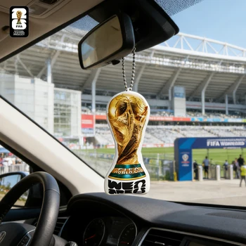 Officiële authentieke FIFA WK 2026 voetbal WK thema pluche trofee kussenset, multifunctioneel, 4 maten voetbalkussen 2